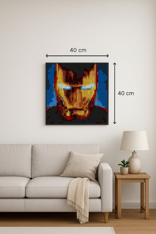 Iron Man – 2 304 pièces  - 40 × 40 cm -  Art Mural - compatible LEGO®