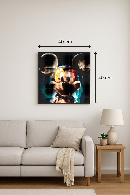 Mickey – 2 304 pièces  - 40 × 40 cm -  Art Mural - compatible LEGO®