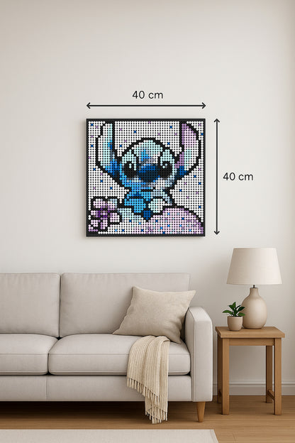 Stitch – 2 304 pièces  - 40 × 40 cm -  Art Mural - compatible LEGO®