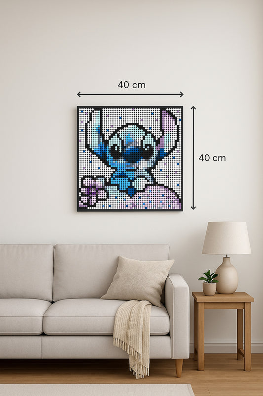Stitch – 2 304 pièces  - 40 × 40 cm -  Art Mural - compatible LEGO®