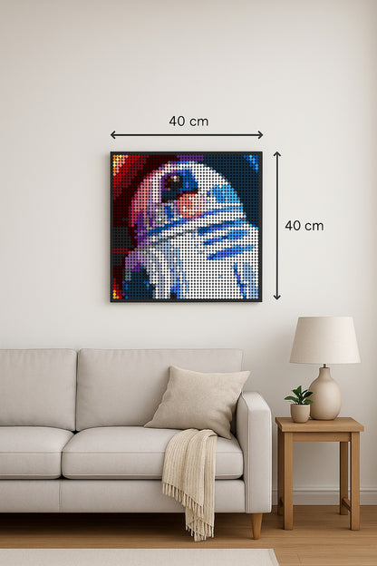 R2-D2 rouge   – 2 304 pièces  - 40 × 40 cm -  Art Mural - compatible LEGO®