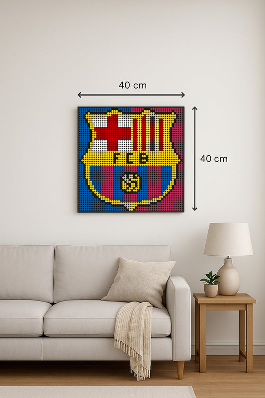 Barcelone FCB - Foot – 2 304 pièces  - 40 × 40 cm -  Art Mural - compatible LEGO®