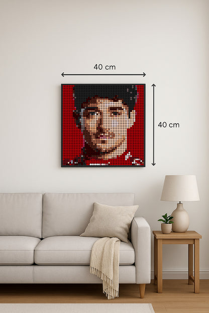 Charles Leclerc - Formule 1 – 2 304 pièces  - 40 × 40 cm -  Art Mural - compatible LEGO®