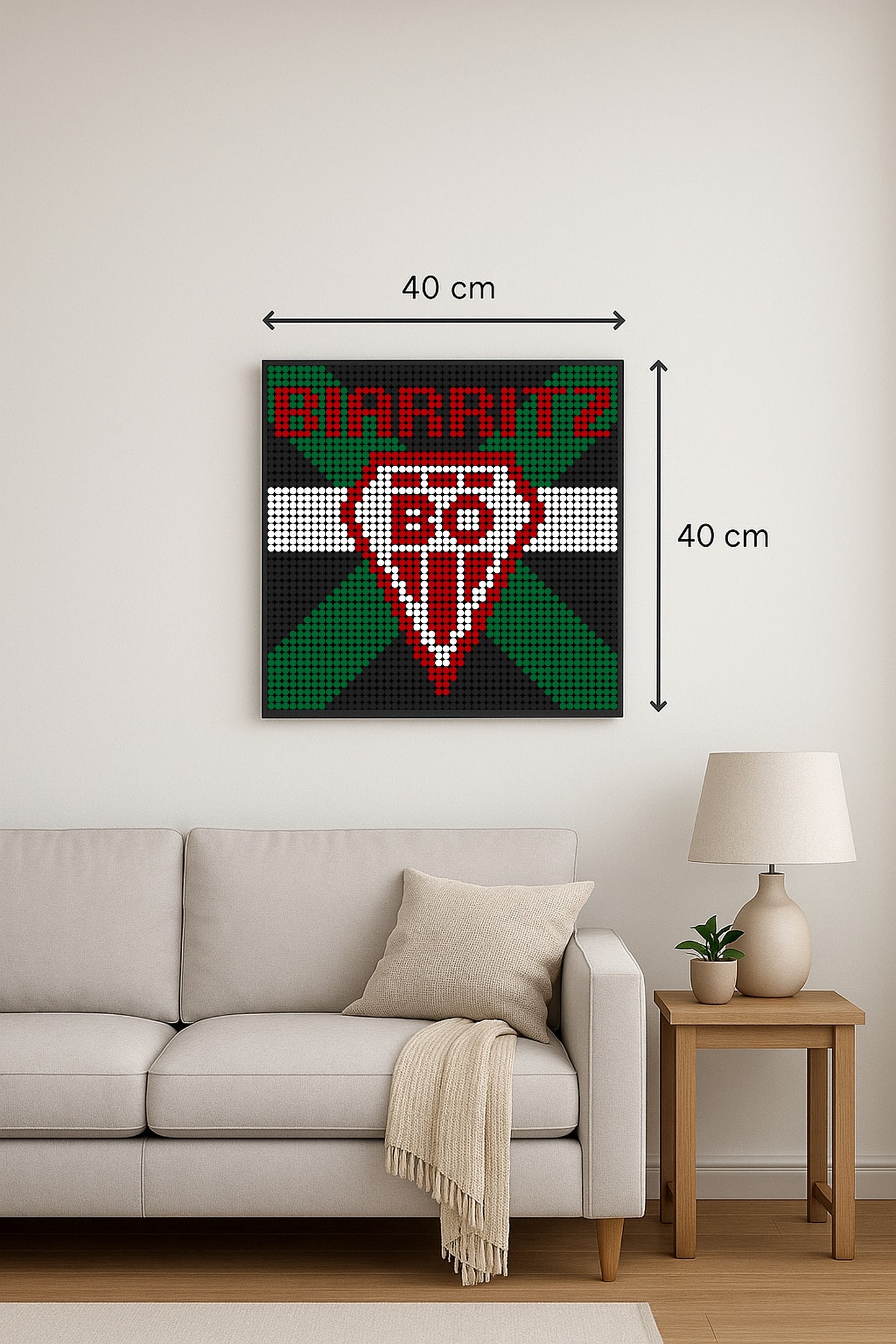 BA Biarritz - Rugby – 2 304 pièces  - 40 × 40 cm -  Art Mural - compatible LEGO®