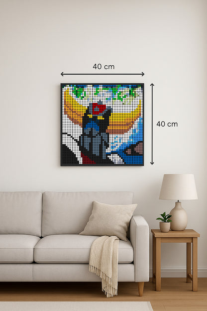 Goldorak – 2 304 pièces  - 40 × 40 cm -  Art Mural - compatible LEGO®