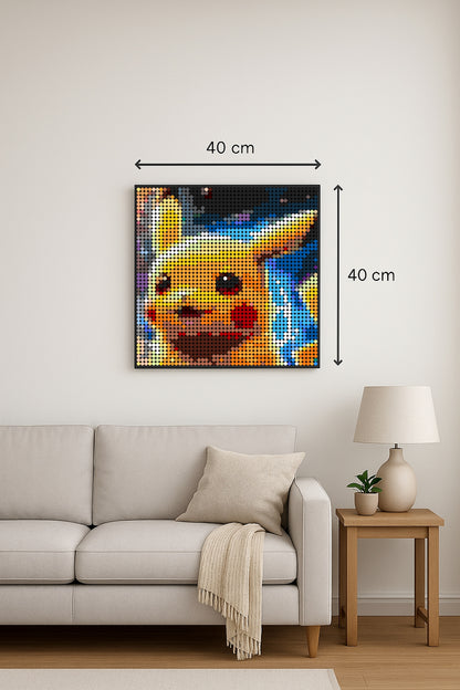 Pikachu - Pokémon – 2 304 pièces  - 40 × 40 cm -  Art Mural - compatible LEGO®