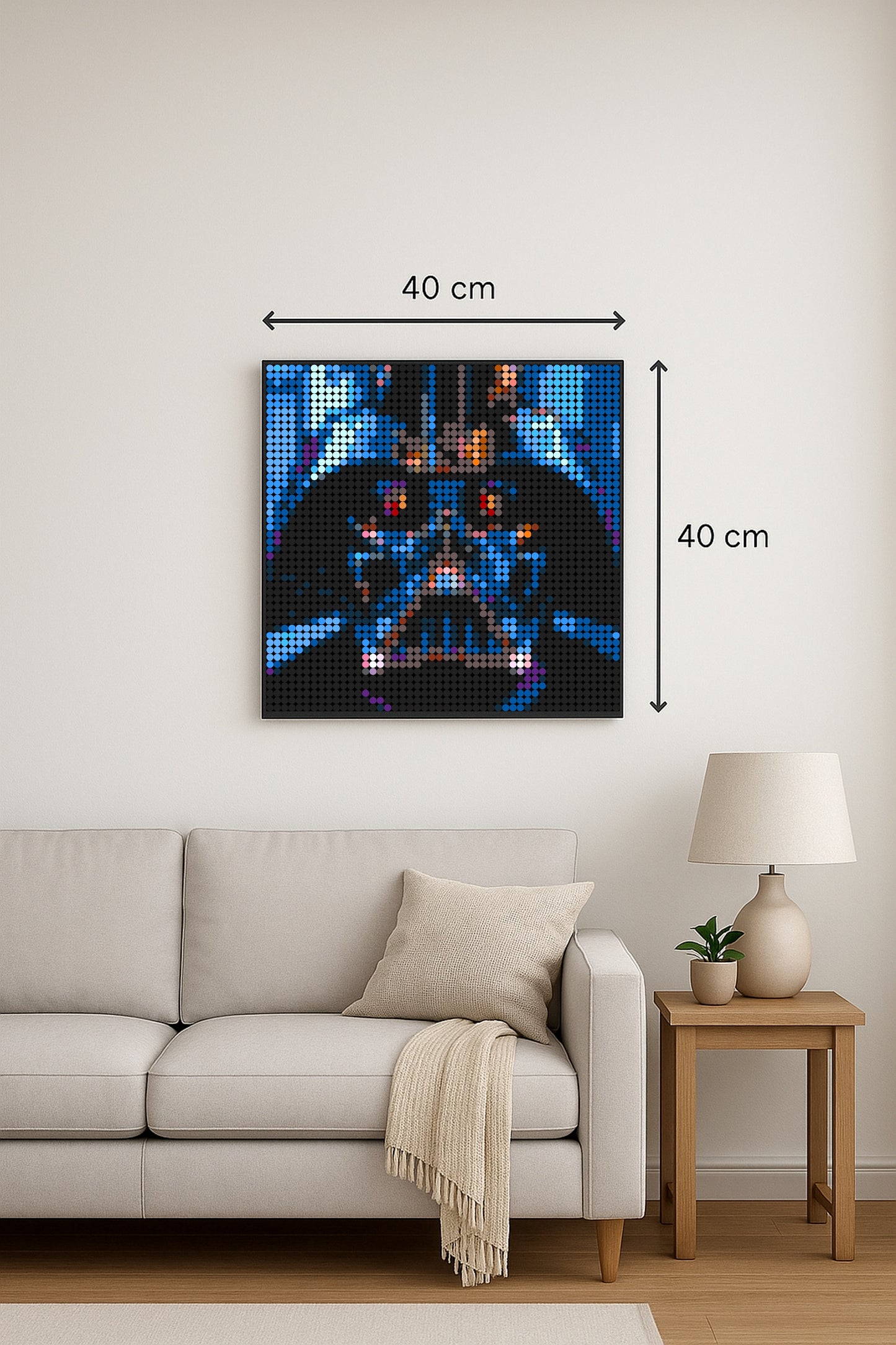 Dark Vador Bleu – 2 304 pièces  - 40 × 40 cm -  Art Mural - compatible LEGO®