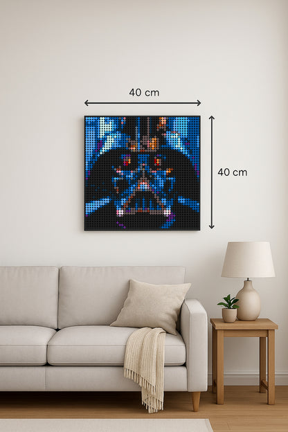 Dark Vador Bleu – 2 304 pièces  - 40 × 40 cm -  Art Mural - compatible LEGO®