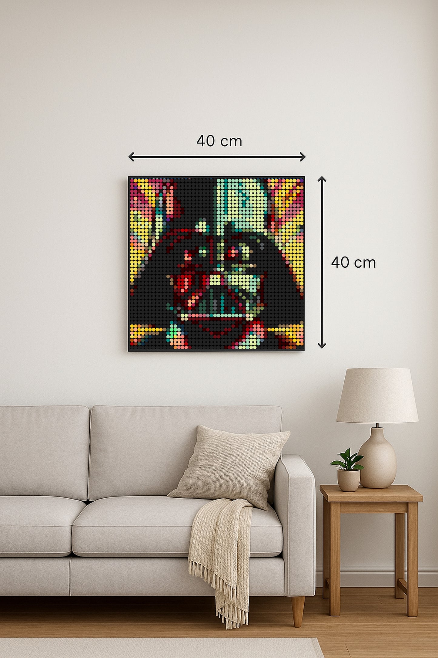 Dark Vador - Pop Art – 2 304 pièces  - 40 × 40 cm -  Art Mural - compatible LEGO®