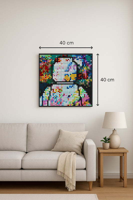 Portrait Figurine Lego  – 2 304 pièces  - 40 × 40 cm -  Art Mural - compatible LEGO®