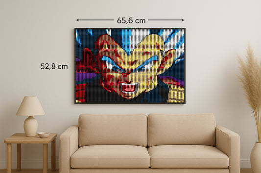 Vegeta Blue - Dragon Ball Z – 5 120 pièces  - 52,8 × 65,6 cm -  Art Mural - compatible LEGO®