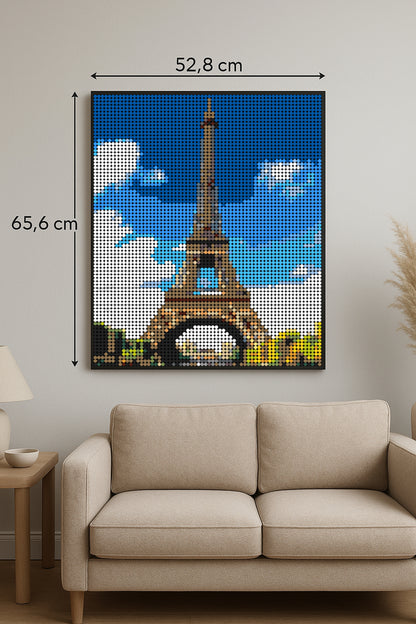 La Tour Eiffel – 5 120 pièces  - 52,8 × 65,6 cm -  Art Mural - compatible LEGO®