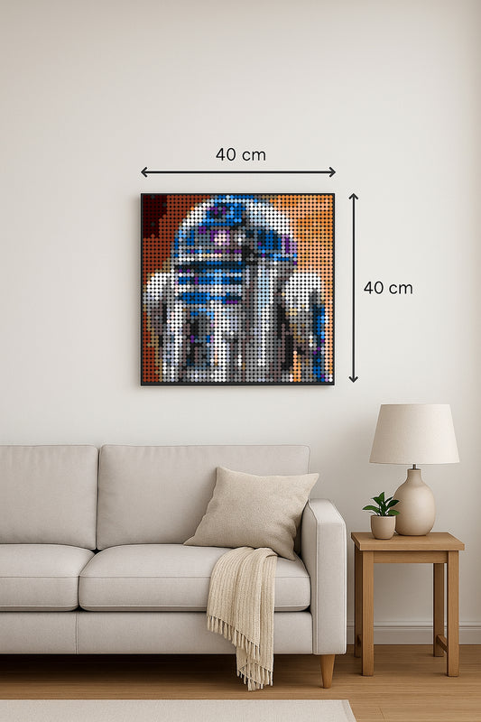 R2-D2 – 2 304 pièces  - 40 × 40 cm -  Art Mural - compatible LEGO®