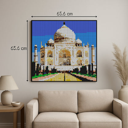 Le Taj Mahal – 6 400 pièces  - 65,6 × 65,6 cm -  Art Mural - compatible LEGO®