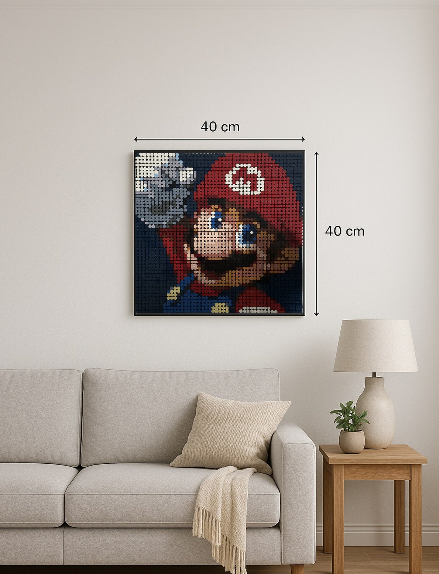 Mario Bros – 2 304 pièces  - 40 × 40 cm -  Art Mural - compatible LEGO®