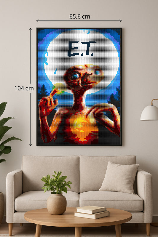 Affiche E.T. - Film - XXL – 10 240 pièces  - 65,6 × 104 cm -  Art Mural - compatible LEGO®