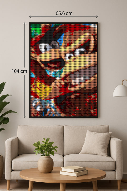 Donkey Kong et Diddy - XXL – 10 240 pièces  - 65,6 × 104 cm -  Art Mural - compatible LEGO®
