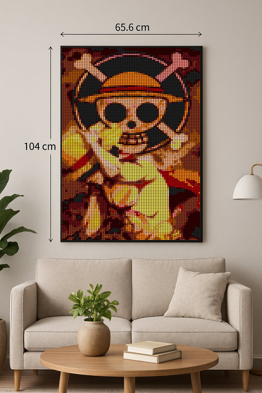 Jolly Roger de Luffy - One piece - XXL – 10 240 pièces  - 65,6 × 104 cm -  Art Mural - compatible LEGO®