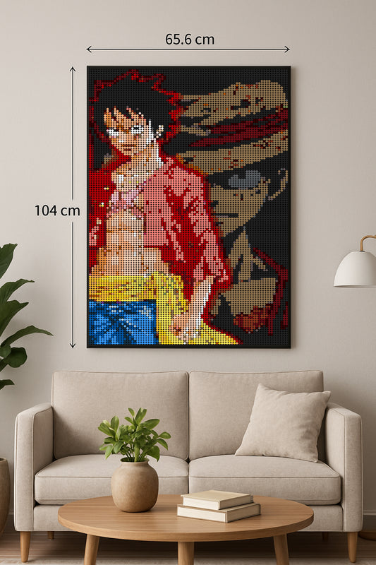 Luffy Legend - One piece - XXL – 10 240 pièces  - 65,6 × 104 cm -  Art Mural - compatible LEGO®