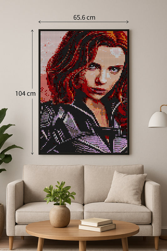 Black Widow - Scarlett Johansson - XXL – 10 240 pièces  - 65,6 × 104 cm -  Art Mural - compatible LEGO®