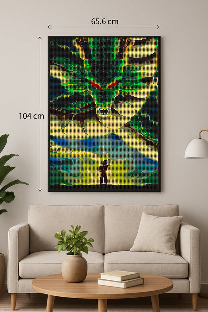Shenron et Goku - DBZ - XXL – 10 240 pièces  - 65,6 × 104 cm -  Art Mural - compatible LEGO®
