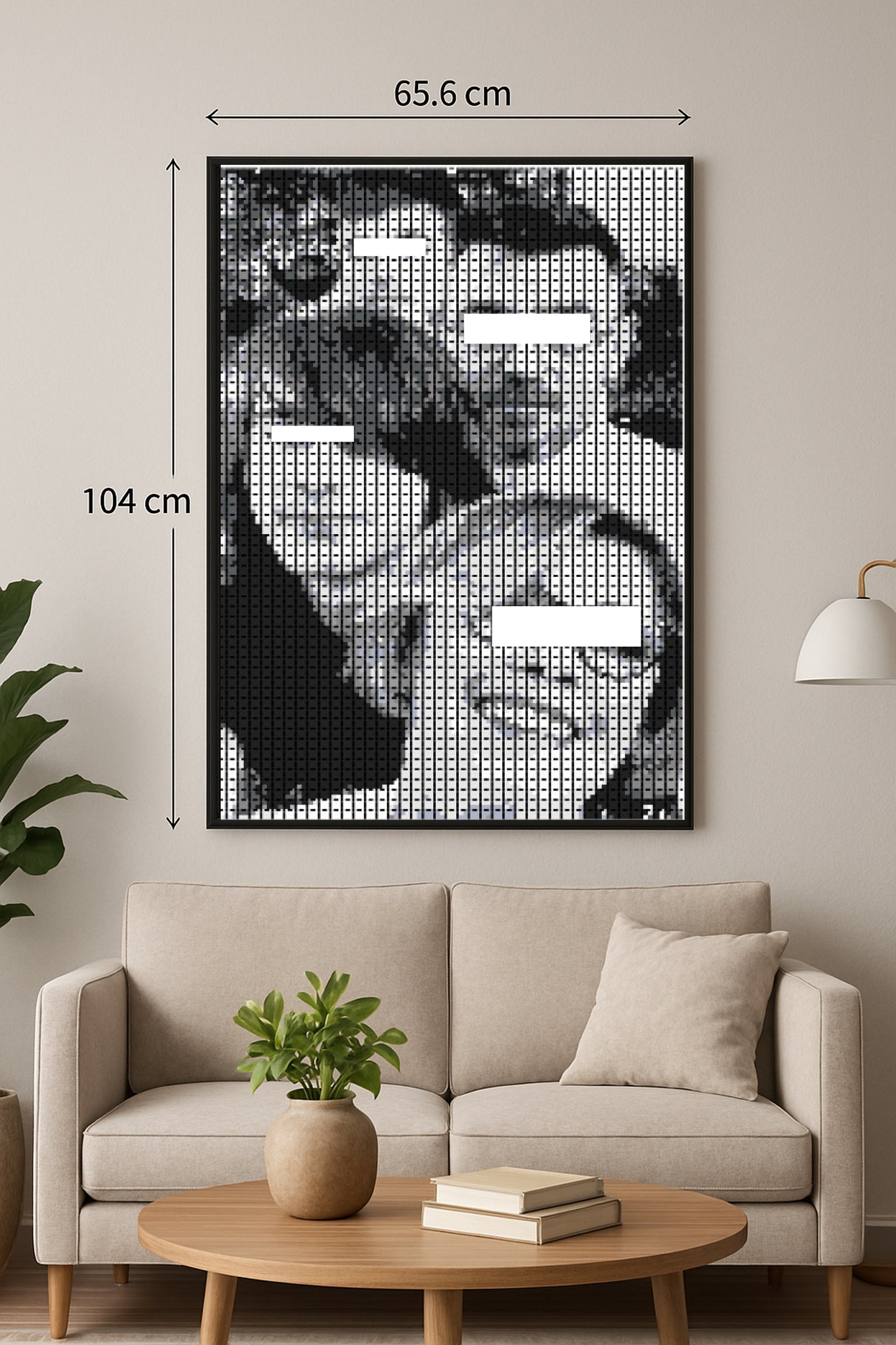 Cadre Personnalisé Famille 4 personnes - XXL – 10 240 pièces  - 65,6 × 104 cm -  Art Mural - compatible LEGO®