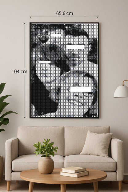 Cadre Personnalisé Famille 4 personnes - XXL – 10 240 pièces  - 65,6 × 104 cm -  Art Mural - compatible LEGO®